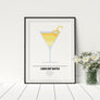Lemon Drop Martini Cocktail Print - Printers Mews