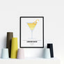 Lemon Drop Martini Cocktail Print - Printers Mews