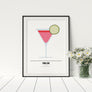 Pink Gin Cocktail Print - Printers Mews