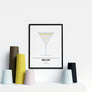 White Lady Cocktail Poster - Printers Mews