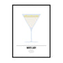 White Lady Cocktail Poster - Printers Mews