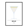 White Lady Cocktail Poster - Printers Mews