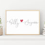 Wedding print couples name wall art gift