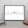 Wedding anniversary gift couples name design print