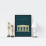 Athens Acropolis Minimalistic Travel Poster - Printers Mews