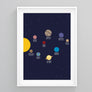 Solar System Map Nursery Print