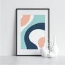 Irregular White Blue and Pink Shapes - Printers Mews