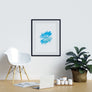 Blue Watercolor Cloud Shape - Printers Mews