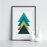 Green and Gold Triangles Lined Up - Printers Mews