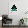 Green Black and Gold Triangles - Printers Mews