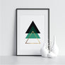 Green Black and Gold Triangles - Printers Mews