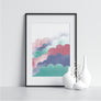 Blue and Pink Clouds With Sun - Printers Mews