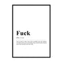 Fuck Definition Wall Print