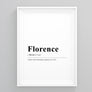 florence Definition Poster