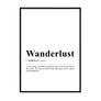 Wanderlust Definition Wall Print