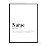 Nurse Definition Print | Printers Mews