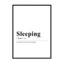 Sleeping Definition Print | Printers Mews