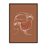 White Line Terracotta Female Art Print | Printers Mews