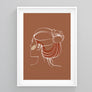 White Line Terracotta Female Grey burnt orange art | Printers Mews