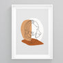 Single Lines Portrait Terracotta Print | Printers Mews