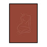 Female Form Burnt Orange Wall Art | Printers Mews