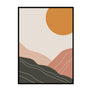 Minimalistic Terracotta Sunset Grey burnt orange art | Printers Mews