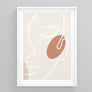 Terracotta Abstract Face Neutral Colors Wall Art | Printers Mews