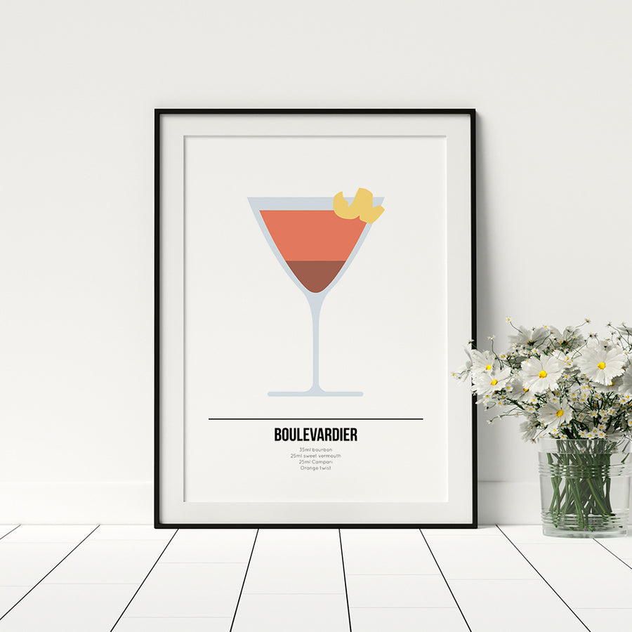 Boulevardier Cocktail Poster - Printers Mews
