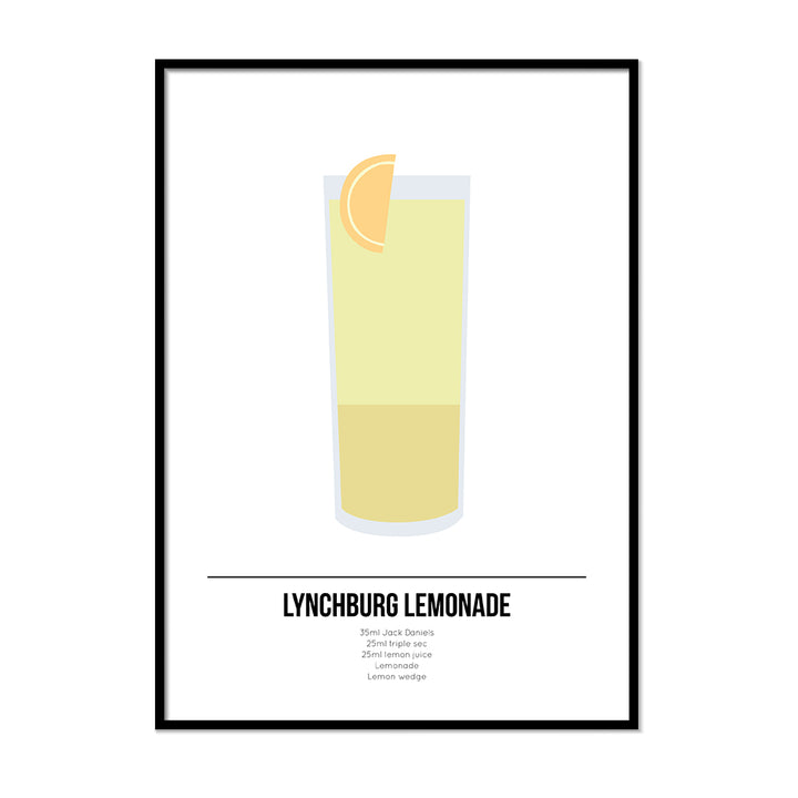 Lynchburg Lemonade Cocktail Poster - Printers Mews