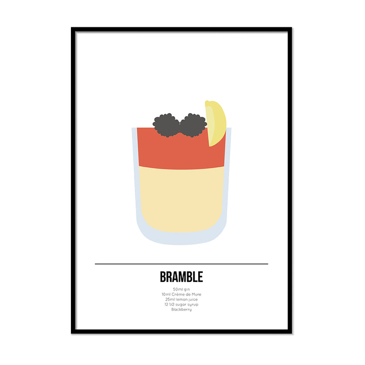 Bramble Cocktail Poster - Printers Mews