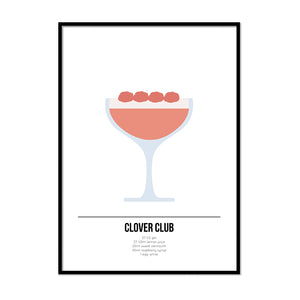 Clover Club Cocktail Poster - Printers Mews