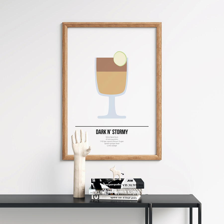 Dark N Stormy Cocktail Poster - Printers Mews