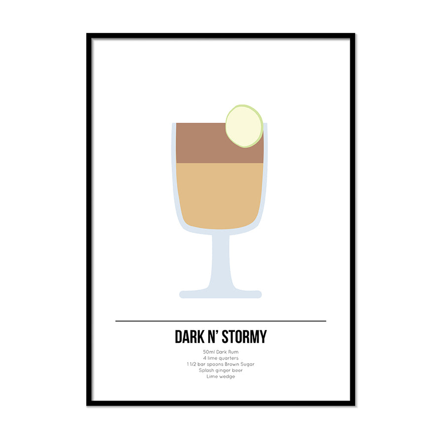 Dark N Stormy Cocktail Poster - Printers Mews