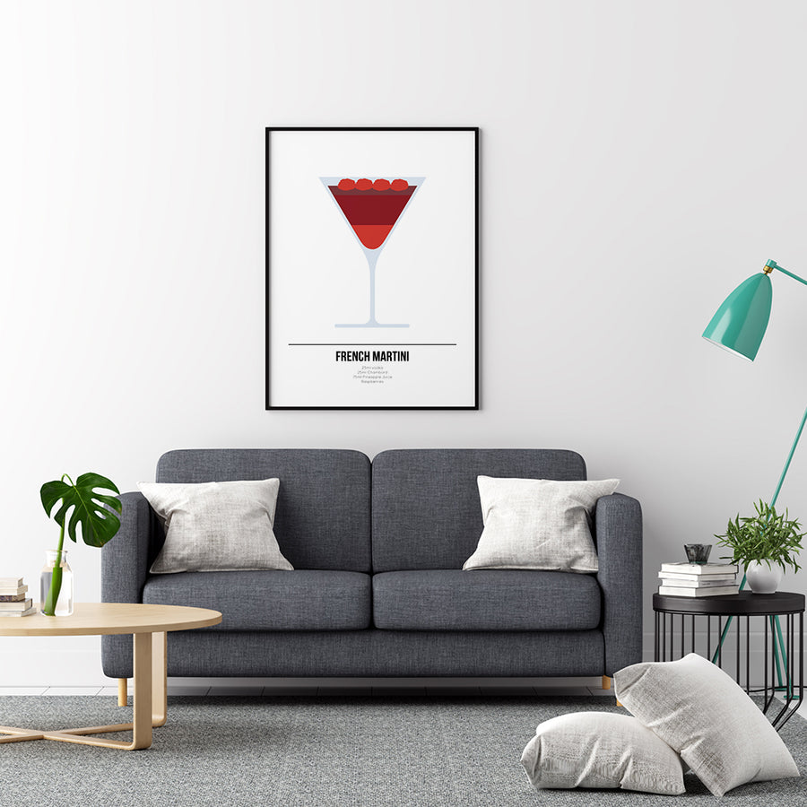 French Martini Cocktail Print - Printers Mews