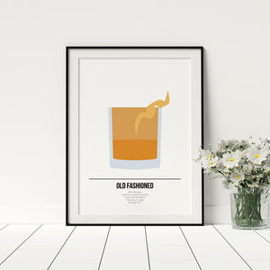 Old Fashioned Cocktail Poster - Printers Mews