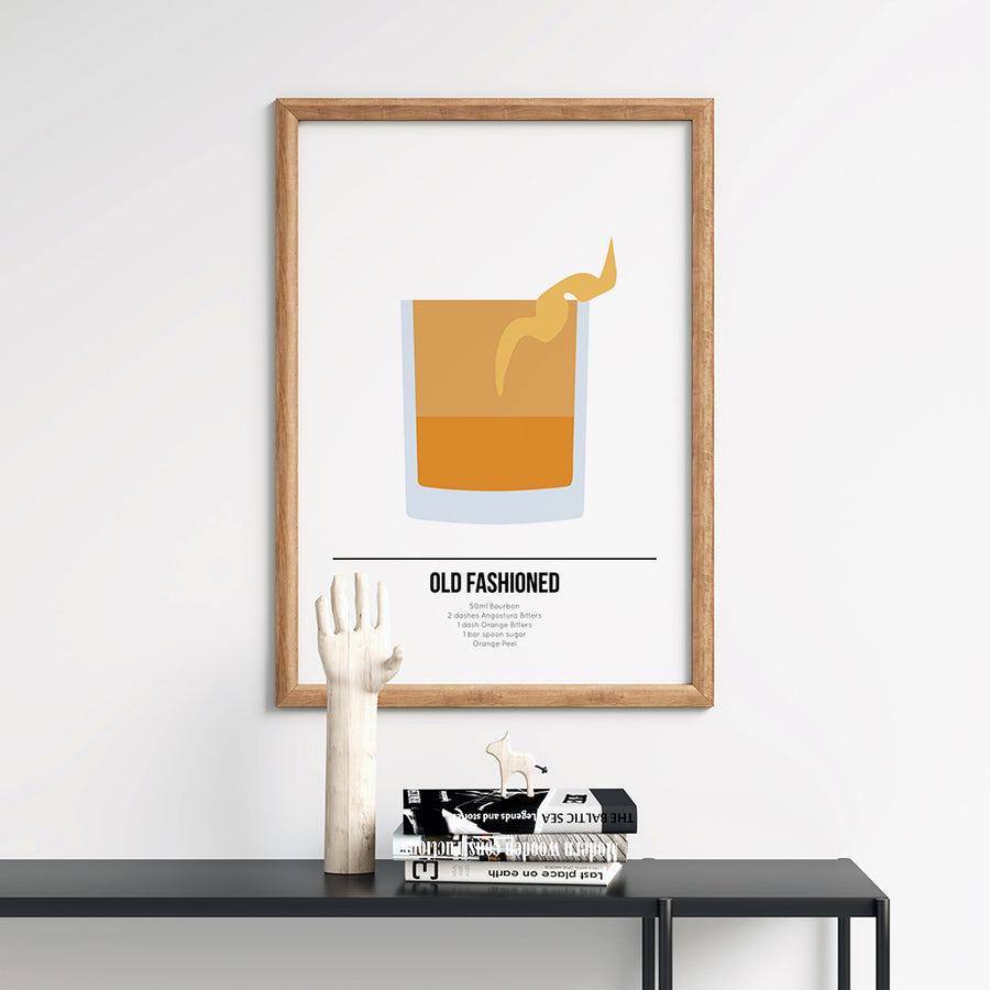 Old Fashioned Cocktail Poster - Printers Mews