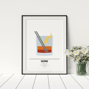 Sazerac Cocktail Poster - Printers Mews