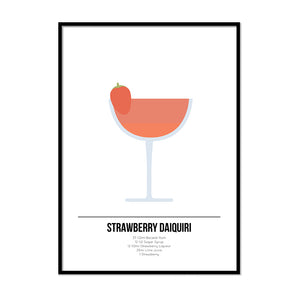 Strawberry Daiquiri Cocktail Print - Printers Mews