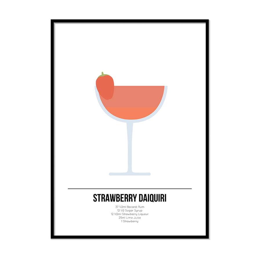 Strawberry Daiquiri Cocktail Print - Printers Mews