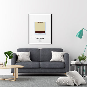 White Russian Cocktail Poster - Printers Mews