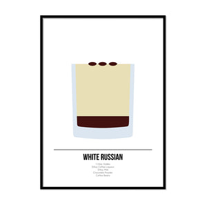 White Russian Cocktail Poster - Printers Mews