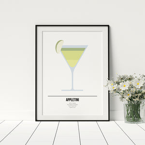 Appletini Cocktail Print - Printers Mews