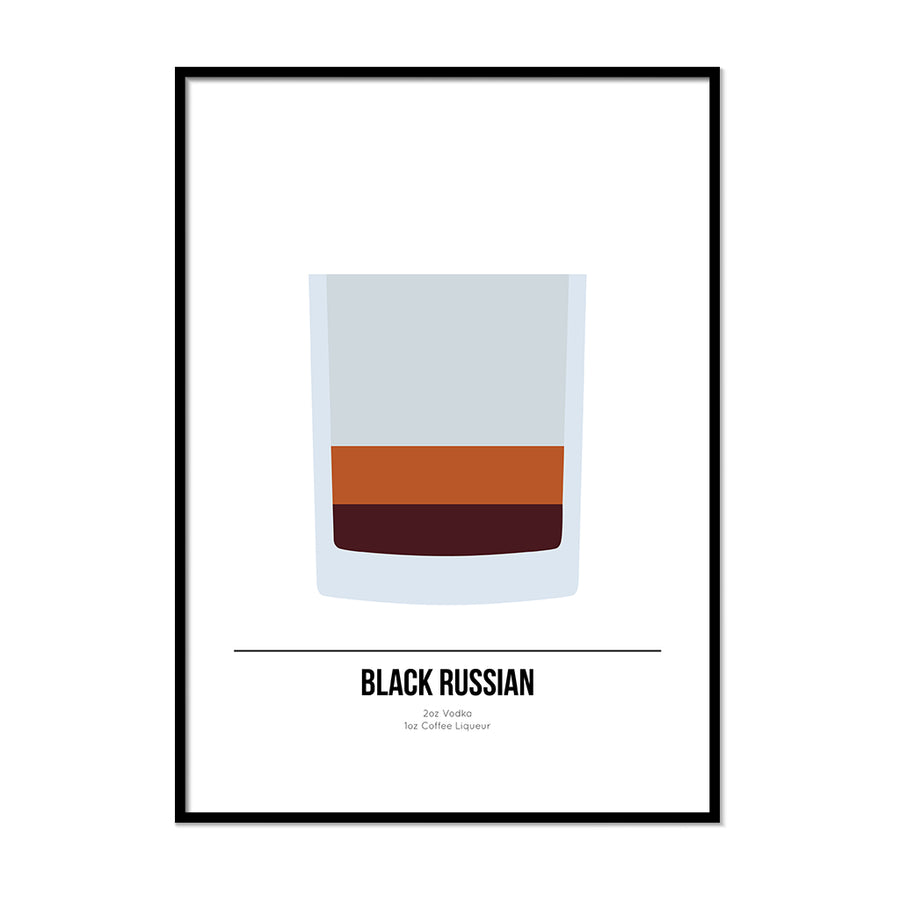 Black Russian Cocktail Poster - Printers Mews