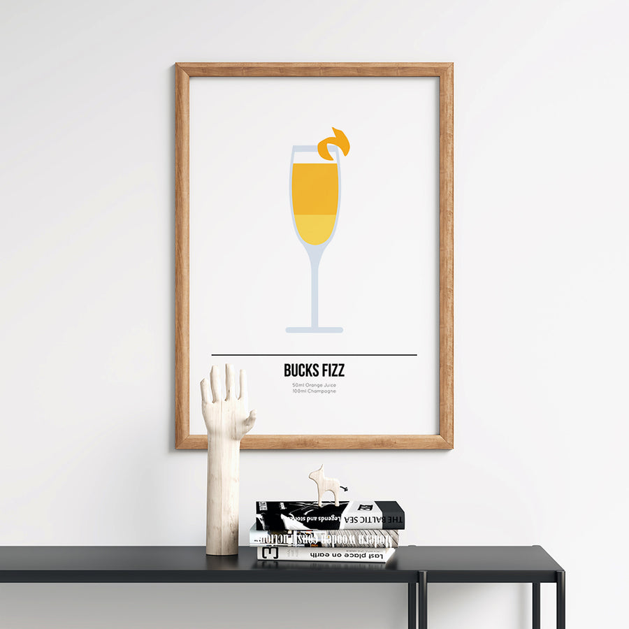 Buck Fizz Cocktail Poster - Printers Mews