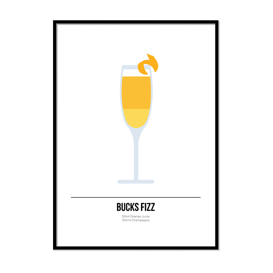 Buck Fizz Cocktail Poster - Printers Mews