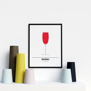 Kir Royale Cocktail Poster - Printers Mews