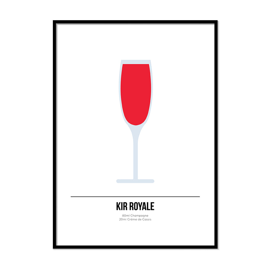 Kir Royale Cocktail Poster - Printers Mews