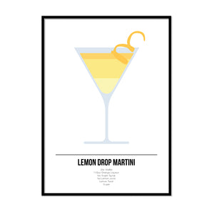 Lemon Drop Martini Cocktail Print - Printers Mews