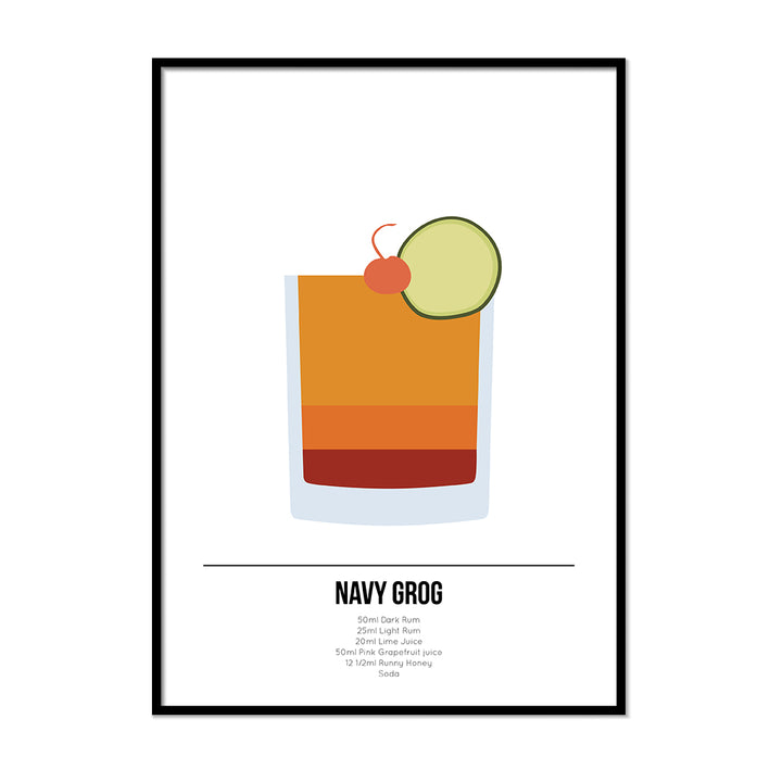 Navy Grog Cocktail Poster - Printers Mews