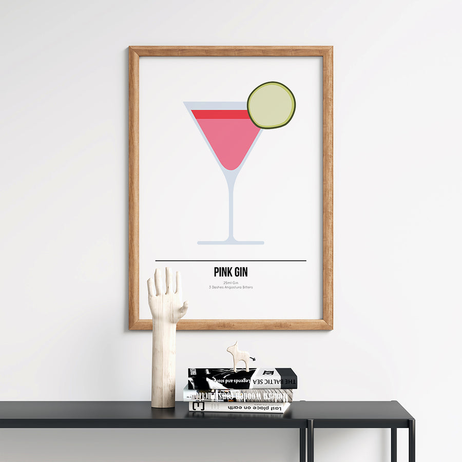 Pink Gin Cocktail Print - Printers Mews
